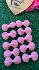 Laço tricô/rosa bebê com 10 U