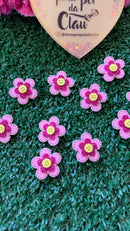 Adesivo-florzinha rosa/10 U
