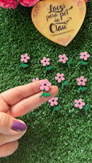 Adesivo-flor rosa/10 U