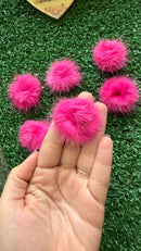 Laço Pompom Rosa - 10 unidades
