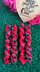 Laço de Cabeça Vermelho e Preto - 10 unidades