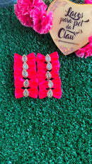 Mini Laço Rosa com Pedraria - 10 unidades
